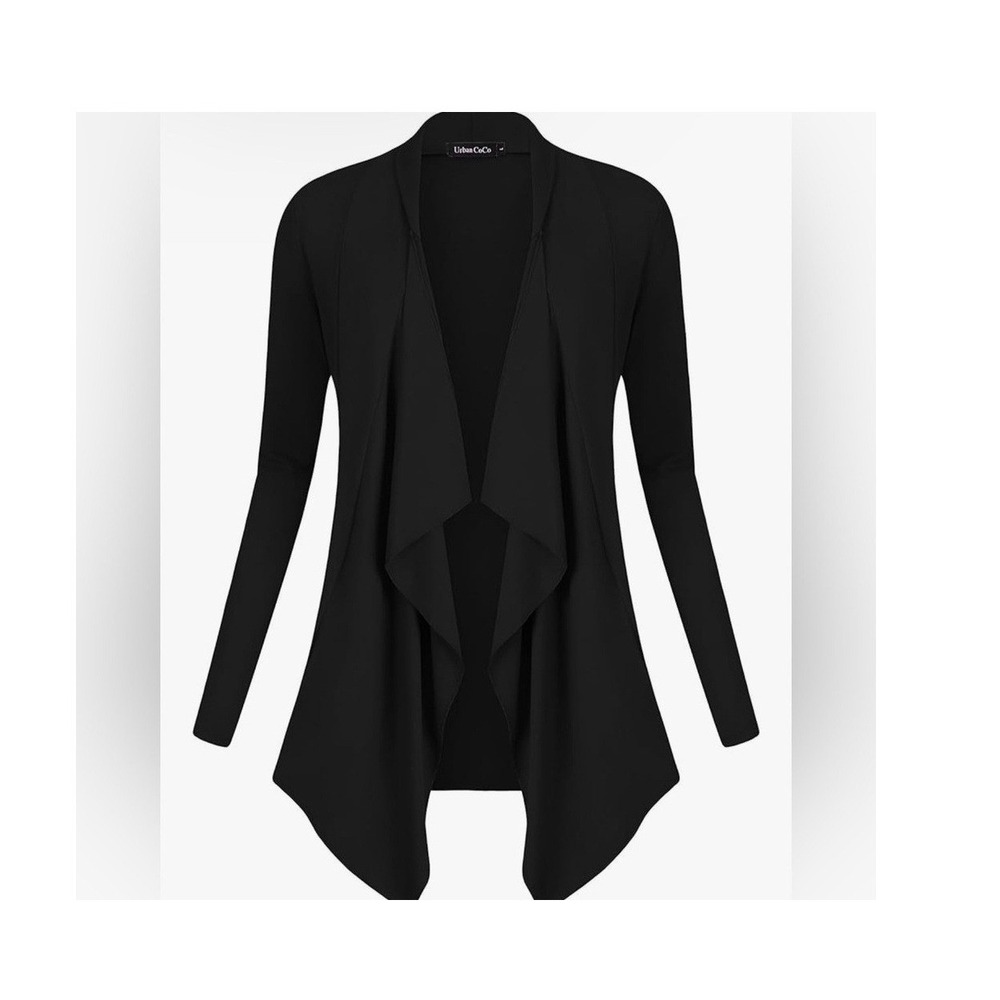 Women's Black Flowy Duster Cardigan NWT Medium Boho Chic Coastal Layering - Picture 1 of 6